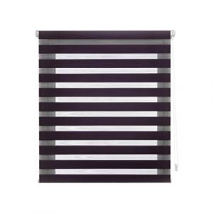Blindecor Indus Store jour nuit sans percage | Couleur Violette 140 x 180 cm (L x H) | Taille du tissu 137 x 175 cm | Store enroleur fixation avec ou sans perçage