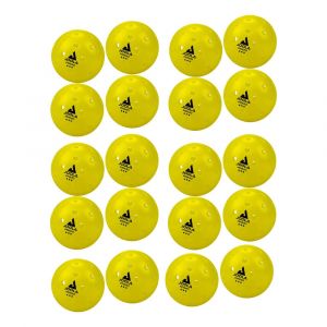 JOOLA Pickleball Primo Balls Lot de 20 balles de Jeu 3 étoiles de qualité supérieure pour l'extérieur et l'intérieur avec Certification USAPA Jaune 26 g 74 mm de diamètre