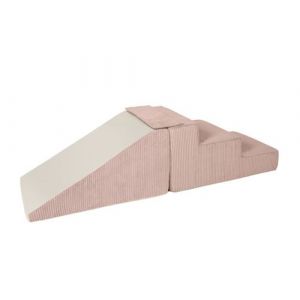 Lot de 2 grands blocs en mousse rose velours côtelé