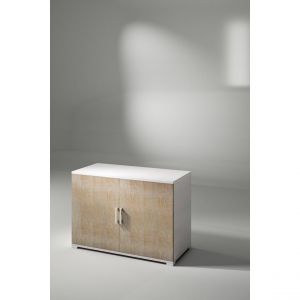 Alter Dmora Meuble d'entrée avec 2 portes battantes, 100% Made in Italy, Meuble bas multifonctionnel avec 1 étagère, Meuble à chaussures moderne, 90x45h66 cm, Couleur Chêne et Blanc