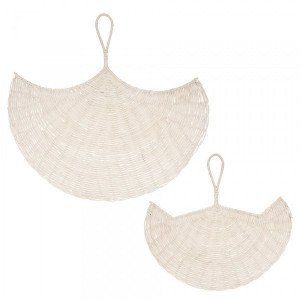 Image de Lot de 2 &eacute;ventails Rotin Beige