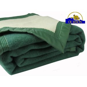 Home maison Couverture Pure Laine Vierge 600g-m2 bicolore 180 x 220 cm