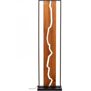 Brilliant AG Lampadaire led Thunder, plafonnier, E27, 115 x 12,5 cm, bois/métal, marron/noir