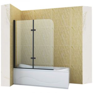 Desconocido Silla Pare-baignoire marion, pivotant, 100x140 cm, Noir