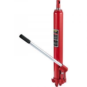 VEVOR V&eacute;rin Hydraulique Long pour Grue d'Atelier 3 T, Cylindre Hydraulique Support Moteur avec Pompe &agrave; Simple Piston et Base &agrave; Chape, Tige Hydraulique pour Ch&egrave;vre Levage Moteur, Entretien Auto, Rouge