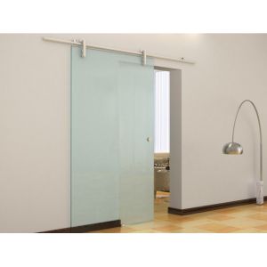 Porte coulissante en applique CLEAVER H205 x L83 cm Verre tremp&eacute;