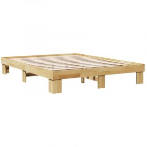 VidaXL Cadre de lit sans matelas 160x200 cm bois massif de chêne