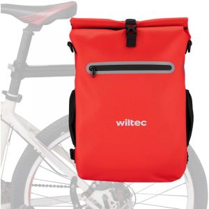 wiltec Sacoche sac à dos étanche pour porte-bagages rouge – capacité de 20 l – en 600D tpu – avec compartiment pour ordinateur portable – pour