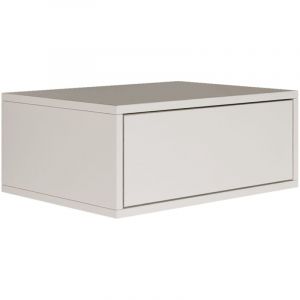 Selsey - framme &ndash; Table de chevet suspendue avec tiroir &ndash; blanc &ndash; 50 cm