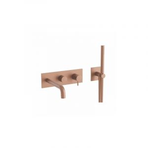Cristina Ondyna Facade Externe Triverde Bain Douche Mural 2 Sor Or Rose Br Pvd Robinetterie TRIVERDE TV10234P