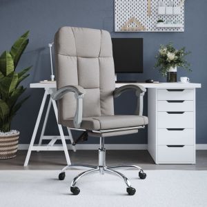 VidaXL Fauteuil inclinable de bureau Taupe Tissu
