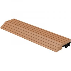 ML-Design Bordure de Finition WPC Droite Marron Clair pour Dalles de Sol Clipsable,