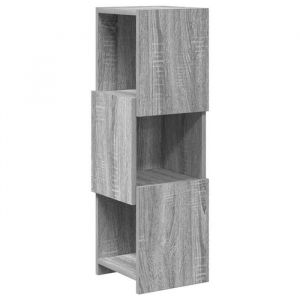 VidaXL Cabinet dangle en bois ding&eacute;nierie - Blanc - 255x25x80 cm - 3 &eacute;tag&egrave;res - Design moderne - Rangement optimis&eacute;