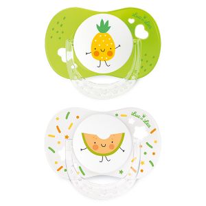 Luc et L&eacute;a Sucette Anatomique +6m Ananas Melon Lot de 2