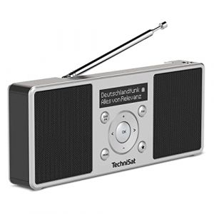 TechniSat DIGITRADIO 1 S - Radio Dab stéréo Portable avec Batterie Rechargeable (Dab+, FM, FM, Haut-Parleur, Prise Casque, mémoire des favoris, écran OLED, 2 W RMS) Argent/Noir