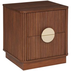 Atmosphera Table de chevet Wany marron 45x40cm créateur d'intérieur