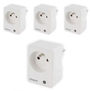 Chacon Lot de 4 programmateurs Wi-Fi - suivi consommation - 3680W - Blanc