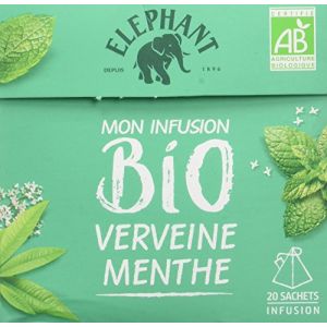 Image de Eléphant Infusion bio verveine menthe - Le paquet de 20 sachets