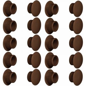 Image de Cyclingcolors 10x cache trou 12mm Marron fonc&eacute; RAL 8014 bouchon plastique capuchon protection meuble table chaise vis