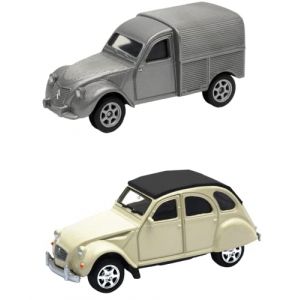 Véhicule miniature - Lot de 2 voitures miniatures 3 inches : CITROEN 2CV - WEL10