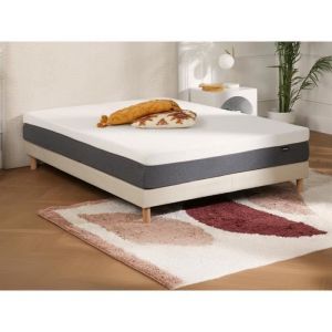 Vente-unique - Matelas 180 x 200 cm hybride ressorts ensachés accueil mémoire de forme et mousse 7 zones déhoussable ép.25cm - kepur de ysmée