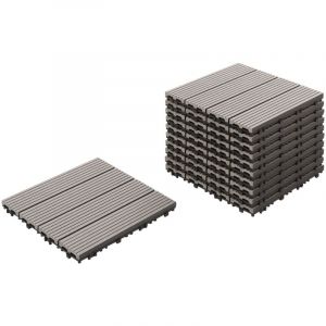 Beliani Caillebotis ATELETA Composite bois-plastique (WPC) Gris