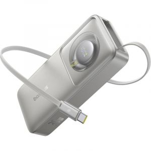 Baseus Batterie Externe Free2Pull 10000mAh 30W C&acirc;ble USB-C R&eacute;tractable Gris