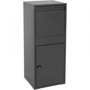 Image de Boîte à colis en acier galvanisé anthracite avec trappe pour colis 41x103x38 cm