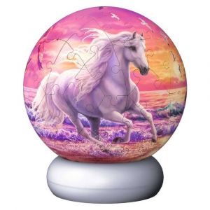 Ravensburger Puzzle 3D Ball 72 pi&egrave;ces Illumin&eacute; : Chevaux &agrave; la plage