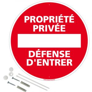 Signaletique.biz France - Panneau de signalisation rond prépercé pvc ou alu diamètre 250 ou 300 mm + kit de fixation pour pose facile, rapide