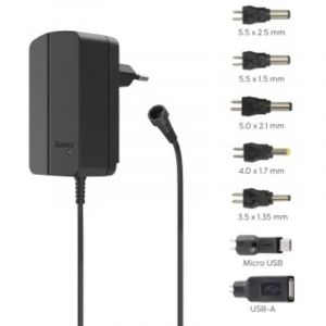 Hama Bloc d'alimentation universel, r&eacute;gl., 2250mA, 27W, max. 12V, 7 adap.