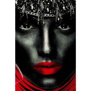 Image de Kare Design Karedesign Tableau en verre femme lèvres rouges 80x120cm