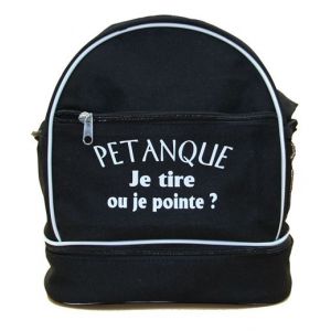 Image de Patoutatis - Sac bandoulière pour 3 boules de pétanque - Je tire ou je pointe - noir