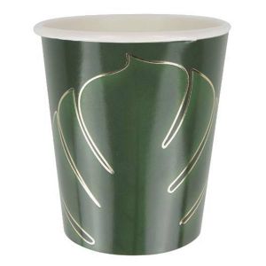 8 Gobelets tropical 200 ml - Couleur Vert - Taille Taille Unique