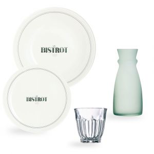 Luminarc Service de table 19 pièces avec 12 assiettes, 6 verres et 1 carafe 0.