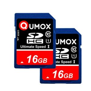 Qumox QUSD-I-16-x2 - Carte mémoire SDHC UHS-I SD 16 Go classe 10 (lot de 2)