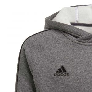 Adidas Core 18 Hoodie - Dark Grey Heather / Black - Taille 116