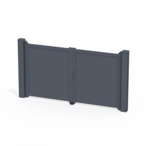 Portail battant prêt à poser maryn Gris 7016 L306 cm x 165cm en aluminium belty