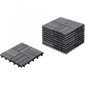 Beliani Caillebotis ACERENZA Bois d'acacia certifi&eacute; Gris