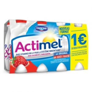 Actimel goût fraise, Danone (6 x 100 g)