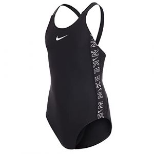 Nike Maillot De Bain 1 Piece - Logo Tape Fastback - Noir Femme 6-7 ans
