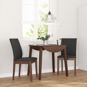 VidaXL Chaises &agrave; manger coussins 2 pcs marron bois massif caoutchouc