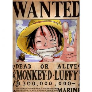 Fabulous Poster One piece monkey d luffy wanted (30 cm x 41 cm)