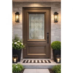 Porte D'entr&eacute;e Bois Vitr&eacute;e, Camille Gris Ral 7039, H,215xl,90 P,gauche Cotes Tableau Gd Menuiseries