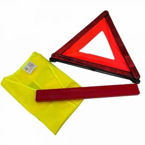 Oc-Pro KIT TRIANGLE DE SIGNALISATION ET GILET JAUNE POUR VOITURE