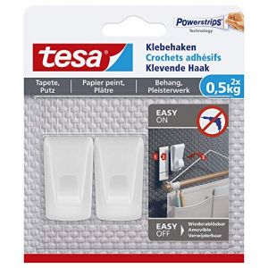 Tesa Crochet adhésif pour papier peint et plâtre 0,5kg x2