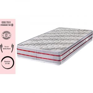 Literie Julien Matelas Bambou 120x200 x 23 cm Ferme Noyau Poli Lattex HR Dernière Génération Très Respirant