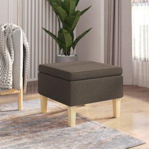 VidaXL Tabouret avec pieds en bois Tissu Taupe