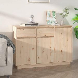 VidaXL Buffet 110x34x75 cm Bois massif de pin - Brun