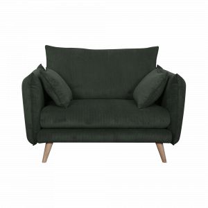 Fauteuil XXL tissu velours 1 place Vert Cèdre